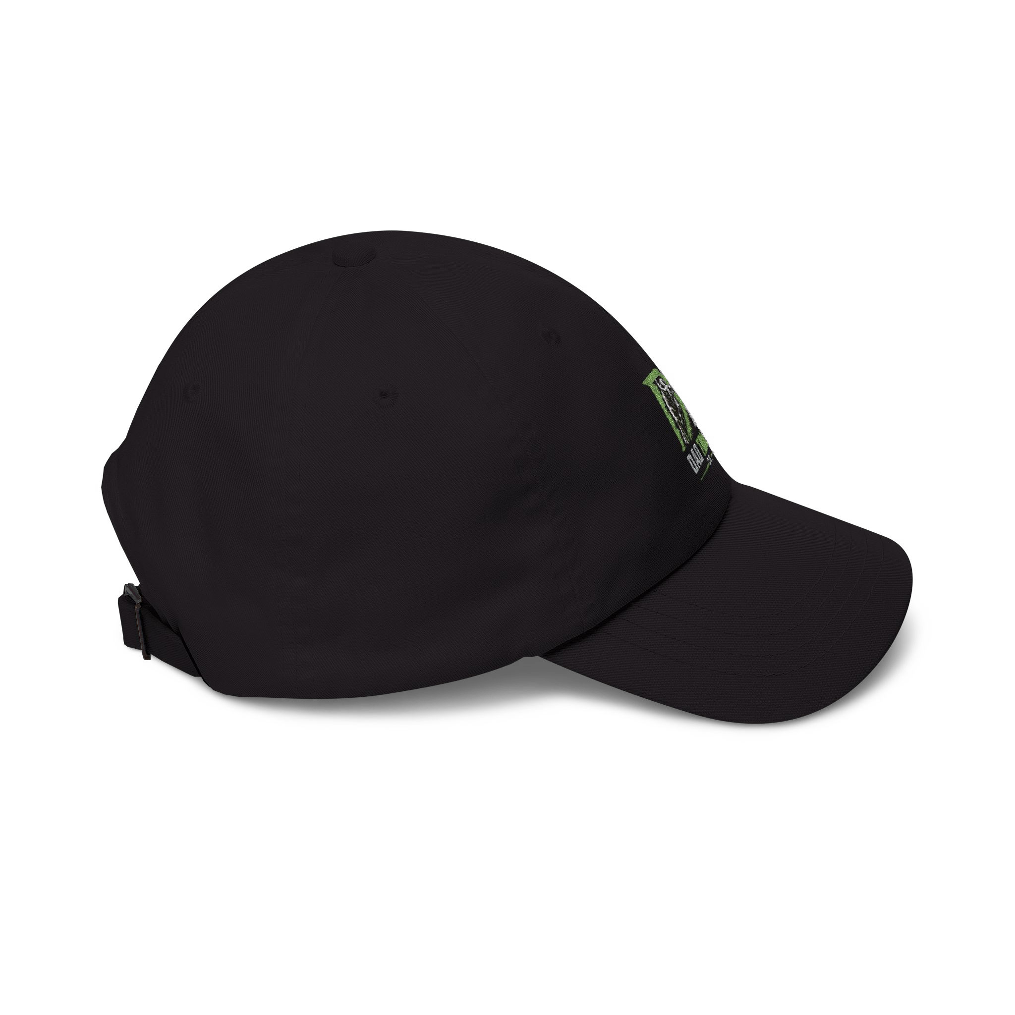 Black Dad Trader Co. Signature Hat, right-angle view
